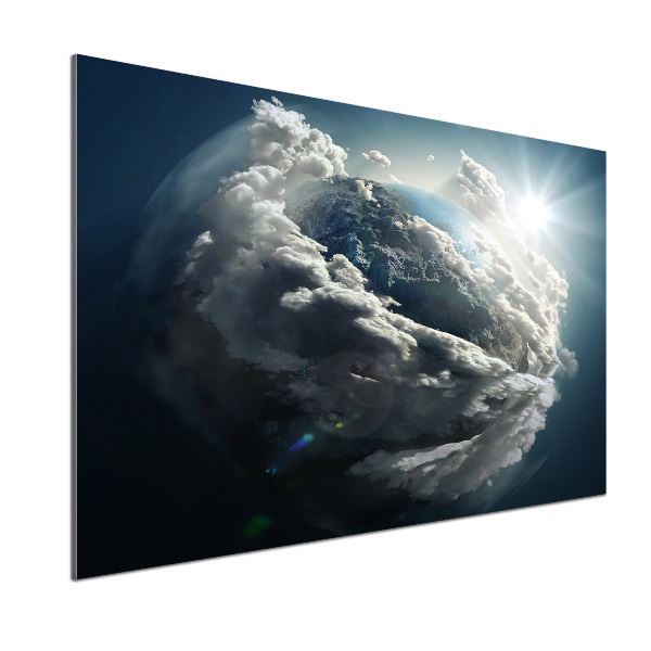 Rivestimento parete cucina con motivo Pianeta Terra