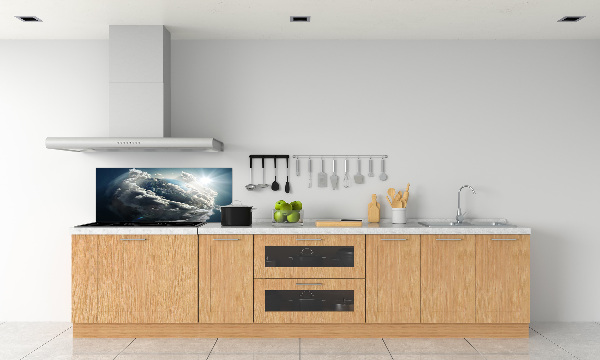 Rivestimento parete cucina con motivo Pianeta Terra