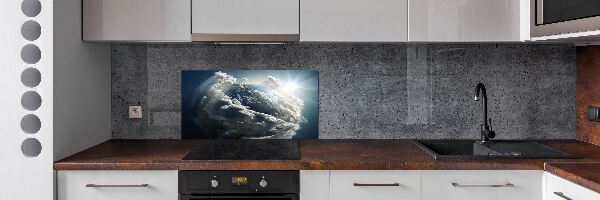 Rivestimento parete cucina con motivo Pianeta Terra