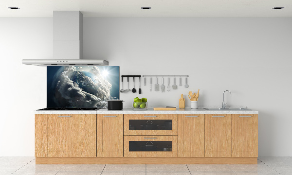 Rivestimento parete cucina con motivo Pianeta Terra
