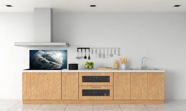Rivestimento parete cucina con motivo Pianeta Terra