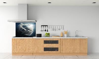 Rivestimento parete cucina con motivo Pianeta Terra