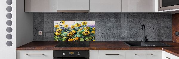 Pannello retrocucina con motivo di girasoli