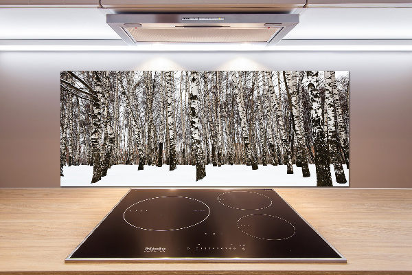 Pannello retrocucina con decorazione Betulle in inverno