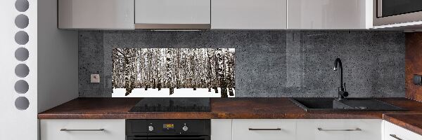 Pannello retrocucina con decorazione Betulle in inverno