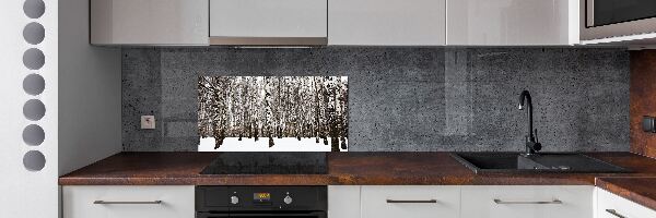 Pannello retrocucina con decorazione Betulle in inverno