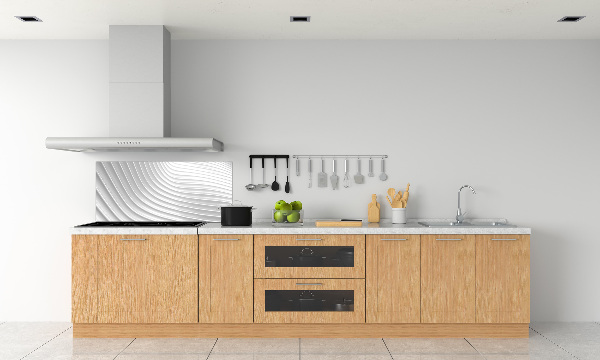 Rivestimento parete cucina con motivo a linee astratte