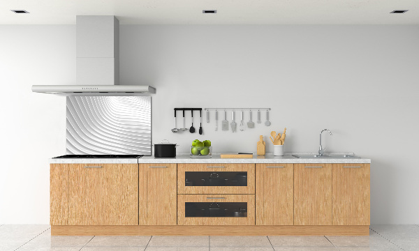 Rivestimento parete cucina con motivo a linee astratte