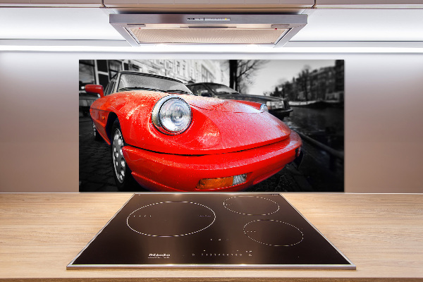 Pannello retrocucina con stampa a tema auto d'epoca