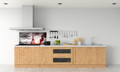Rivestimento parete cucina con stampa della Torre Eiffel di Parigi