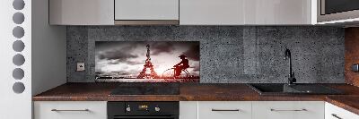 Rivestimento parete cucina con stampa della Torre Eiffel di Parigi