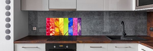 Pannello paraschizzi cucina con motivo di fiori colorati
