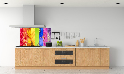 Pannello paraschizzi cucina con motivo di fiori colorati