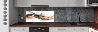 Rivestimento parete cucina con motivo a onde astratte