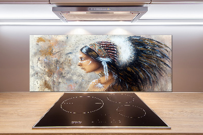 Pannello retrocucina con stampa con motivo di donna indiana