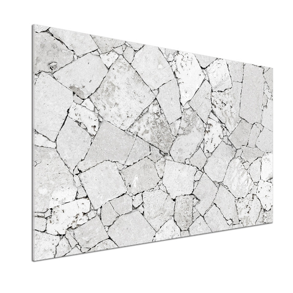 Pannello paraschizzi cucina con finitura effetto muro di pietra