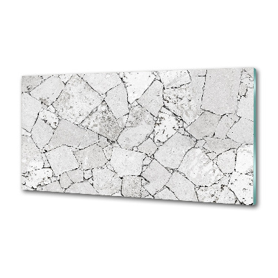 Pannello paraschizzi cucina con finitura effetto muro di pietra