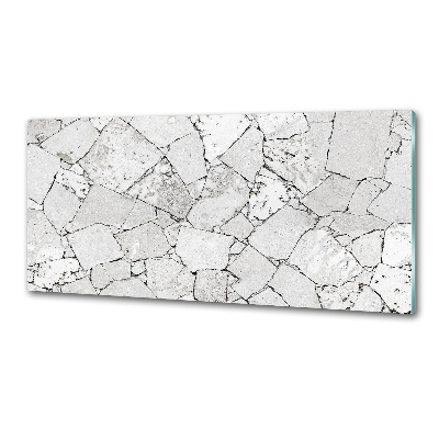 Pannello paraschizzi cucina con finitura effetto muro di pietra