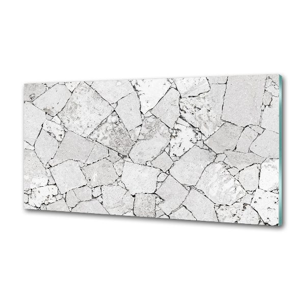 Pannello paraschizzi cucina con finitura effetto muro di pietra