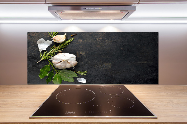 Pannello retrocucina con motivo a tema aglio