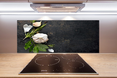 Pannello retrocucina con motivo a tema aglio