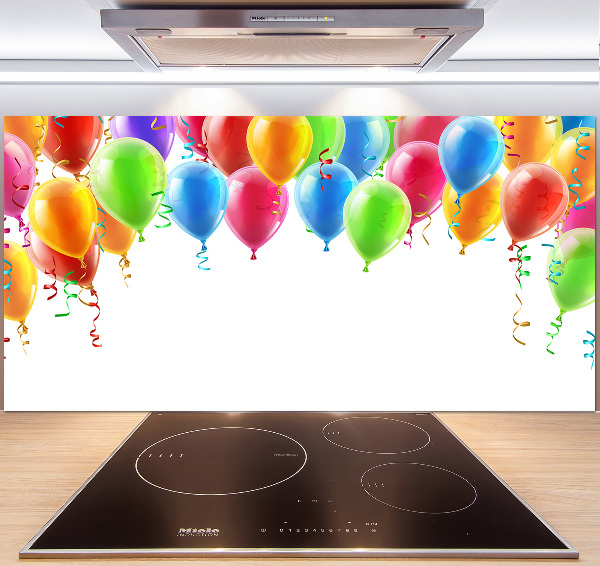 Rivestimento parete cucina con motivo di palloncini colorati