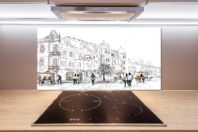 Pannello retrocucina con stampa a tema Città Vecchia