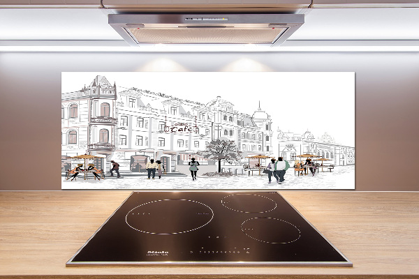 Pannello retrocucina con stampa a tema Città Vecchia