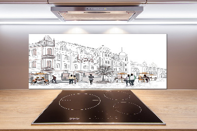 Pannello retrocucina con stampa a tema Città Vecchia