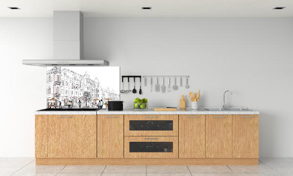 Pannello retrocucina con stampa a tema Città Vecchia