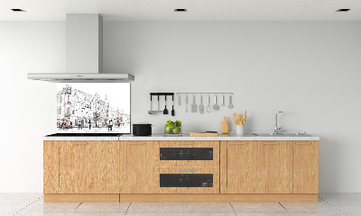 Pannello retrocucina con stampa a tema Città Vecchia