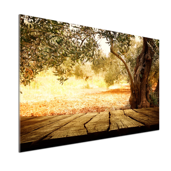 Pannello retrocucina con finitura effetto olivo