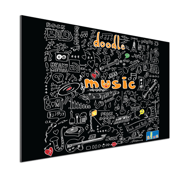 Pannello paraschizzi cucina con decorazione a simboli musicali