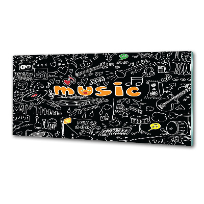 Pannello paraschizzi cucina con decorazione a simboli musicali