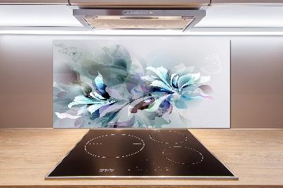 Pannello retrocucina con motivo a fiori astratti