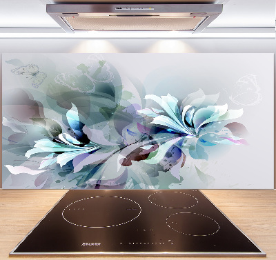 Pannello retrocucina con motivo a fiori astratti
