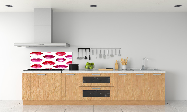 Rivestimento parete cucina con motivo labbra rosse