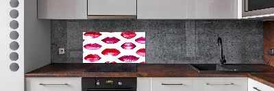 Rivestimento parete cucina con motivo labbra rosse