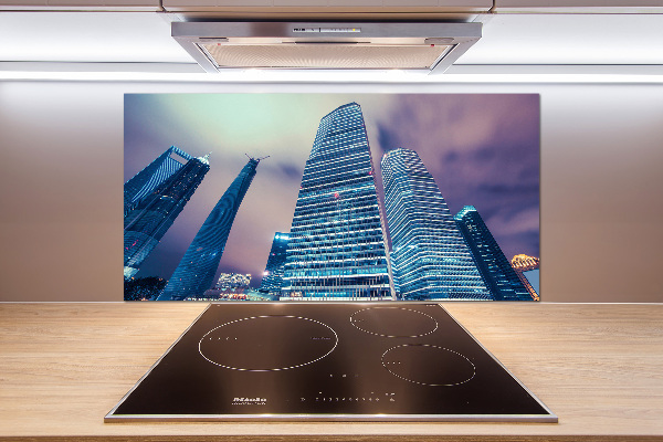 Pannello paraschizzi cucina con stampa a tema grattacieli