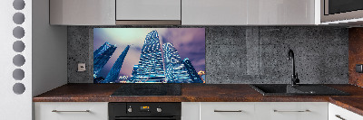 Pannello paraschizzi cucina con stampa a tema grattacieli