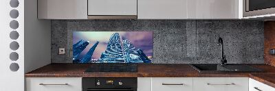 Pannello paraschizzi cucina con stampa a tema grattacieli