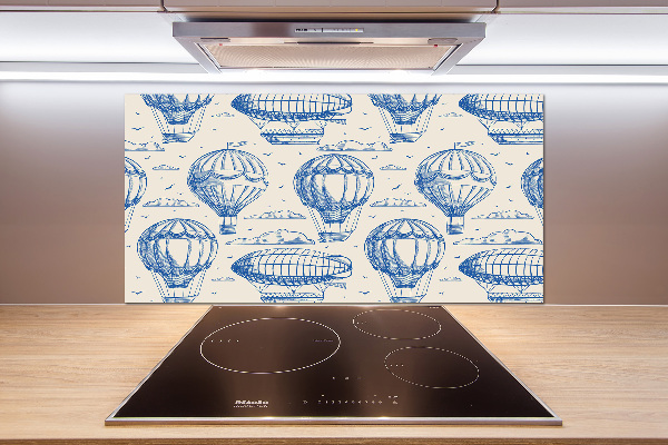 Pannello retrocucina con motivo di mongolfiere e dirigibili