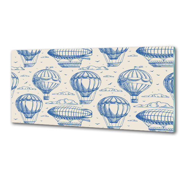 Pannello retrocucina con motivo di mongolfiere e dirigibili