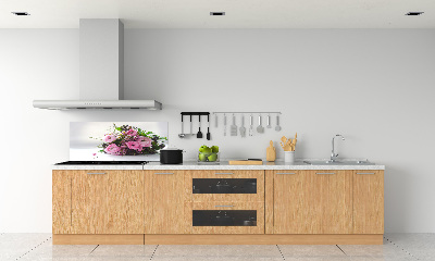 Rivestimento parete cucina con motivo a bouquet di rose