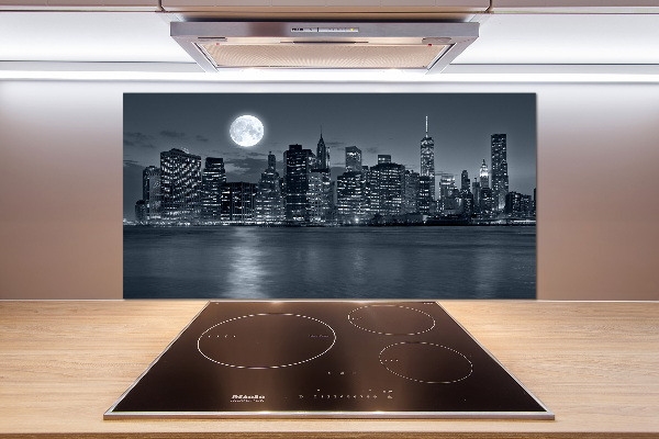 Rivestimento parete cucina con motivo New York di notte