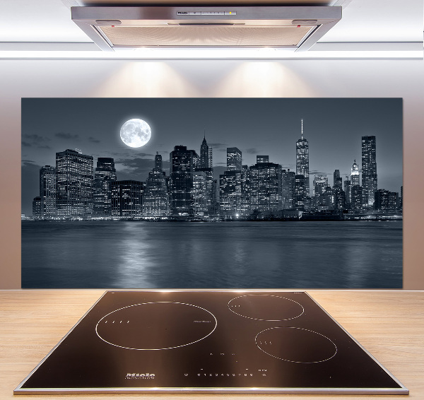 Rivestimento parete cucina con motivo New York di notte