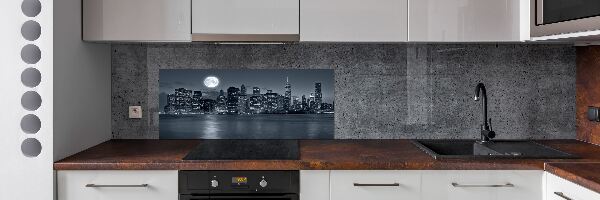 Rivestimento parete cucina con motivo New York di notte