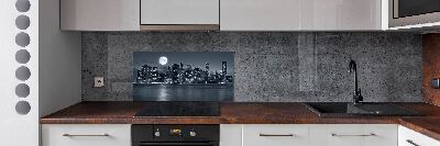 Rivestimento parete cucina con motivo New York di notte