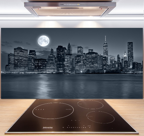 Rivestimento parete cucina con motivo New York di notte