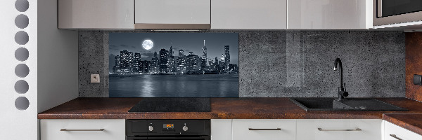 Rivestimento parete cucina con motivo New York di notte